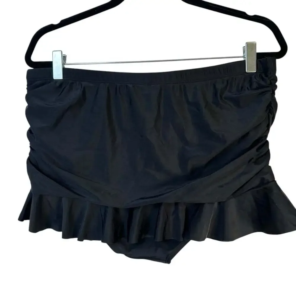 Peter Nygard Black Swim Skirt Size 14 New Bottoms Modest Fit Flowy Coverage NWT